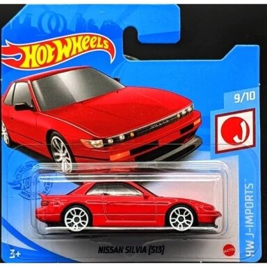 Hot Wheels Mainline Nissan Silvia S13 red short card