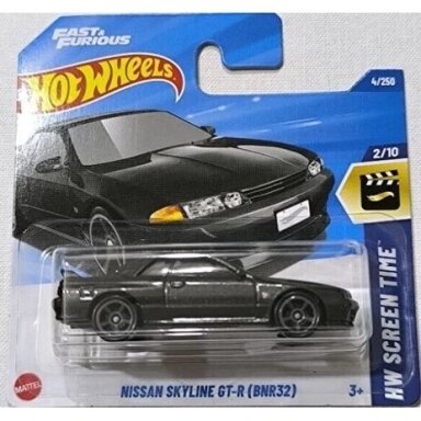 Hot Wheels Mainline Nissan Skyline GT-R R32 Black short card