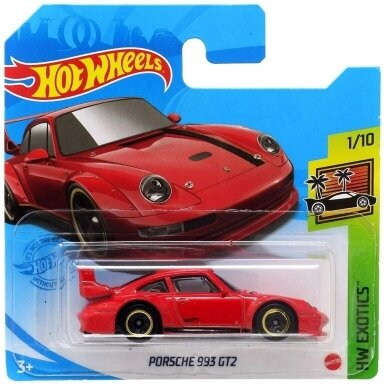 CARD 8/10 Hot Wheels Mainline Porsche 993 GT2 red short card