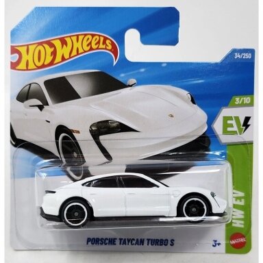 Hot Wheels Mainline 2026 Case C Porsche Taycan Turbo S White Short Card