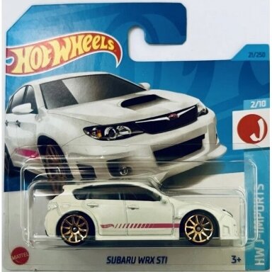 Hot Wheels Mainline Subaru WRX STI white short card