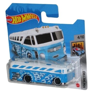 Hot Wheels Mainline Surfin School Bus White Blue