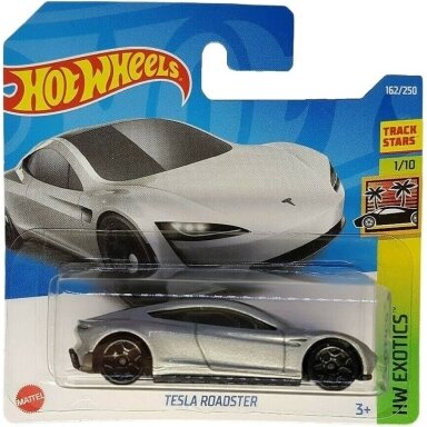 Hot Wheels Mainline Tesla Roadster Silver Short Card