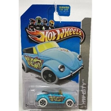 Hot Wheels Mainline Volkswagen Beetle Light Blue Long Card Guaranteed For Life