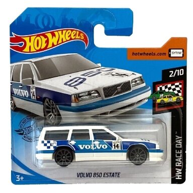 Hot Wheels Mainline Volvo 850 Estate White/Blue short card