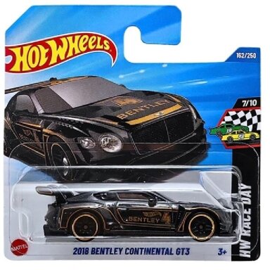 BROKEN BLISTER!!!   Hot Wheels 2018 Bentley Continental GT3 Black short card