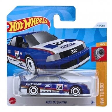 Hot Wheels Audi 90 Quattro blue Short Card