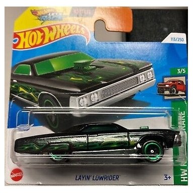 Hot Wheels Layin Lowrider Black green Short Card