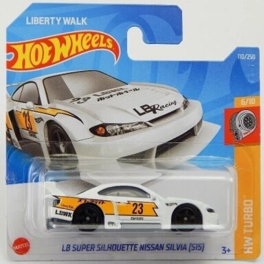 Hot Wheels LB Super Silhoutte Nissan Silvia s15 white short card