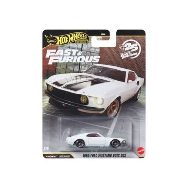 Hot Wheels Premium 2026 Fast & Furious Modeliukas 1969 Mustang Boss 302, white (yra Sandėlyje) Hot Wheels Premium 2026 Fast & Furious Modeliukas 1969 Mustang Boss 302, white (yra Sandėlyje)