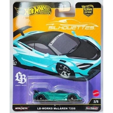 Hot Wheels Premium Car Culture Silhouettes Modeliukas LB-Works McLaren 720S, sea blue 2/5 Hot Wheels Premium Car Culture Silhouettes Modeliukas LB-Works McLaren 720S, sea blue 2/5
