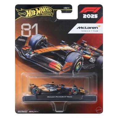 Hot Wheels Premium Formula 1 McLaren F1 model #81 Oscar Piastri, orange/black