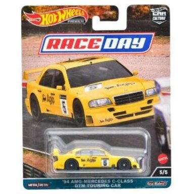 Hot Wheels Premium 1994 AMG Mercedes Benz C-Class DTM Touring Car #5, yellow Race Day Hot Wheels Premium 1994 AMG Mercedes Benz C-Class DTM Touring Car #5, yellow Race Day