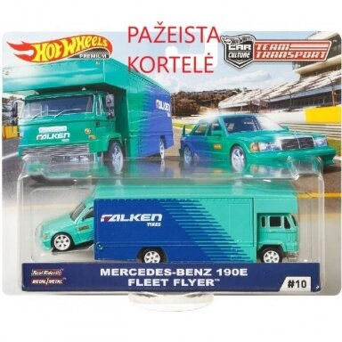 CARD 7/10!!!   Hot Wheels Premium Team Transport No 10 Mercedes-Benz 190E Fleet Flyer FALKEN