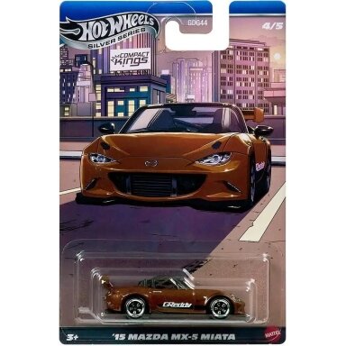 Hot Wheels Silverline Compact Kings Modeliukas 2015 Mazda MX-5 Miata, brown Greddy (yra sandėlyje) Hot Wheels Silverline Compact Kings Modeliukas 2015 Mazda MX-5 Miata, brown Greddy (yra sandėlyje)