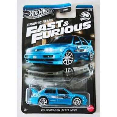 Hot Wheels Silverline Fast and Furious Graphic Remix Volkswagen Jetta MK3, blue