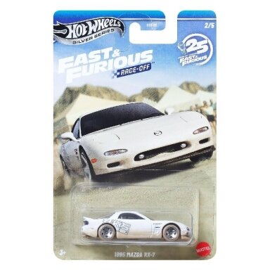 Hot Wheels Silverline Fast & Furious Race Off Modeliukas 1995 Mazda RX-7, white (yra sandėlyje) Hot Wheels Silverline Fast & Furious Race Off Modeliukas 1995 Mazda RX-7, white (yra sandėlyje)