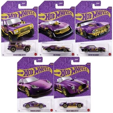 Hot Wheels Silverline Pearl & Chrome 2025 (Chevrolet Camaro,Mod Speeder,Nissan Patrol,Shelby Cobra,Porsche Cayman S)