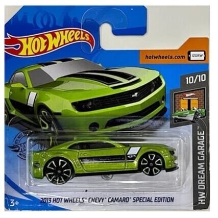 Hot Wheels Mainline 2013 Chevy Camaro Special Edition Green TH - Treasure Hunt Short Card