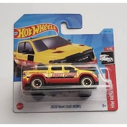 Hot Wheels Mainline Modeliukas 2020 RAM 1500 Rebel Yellow SHort Card (yra Sandėlyje)