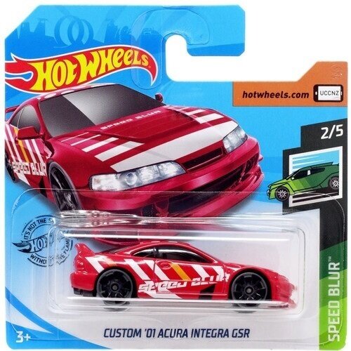 Hot Wheels Mainline Custom 2001 Acura Integra GSR Red Speed Blur short card