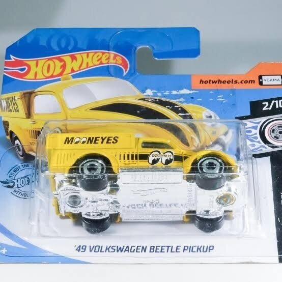 Hot Wheels Mainline 1949 Volkswagen Beetle Pickup Yellow Mooneyes Short Card