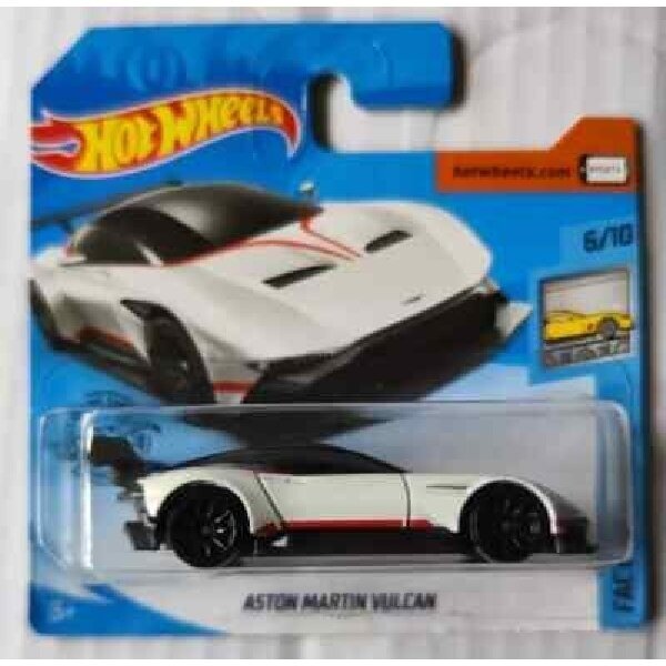 Hot Wheels Mainline Modeliukas Aston martin Vulcan White Short Card (yra Sandėlyje)