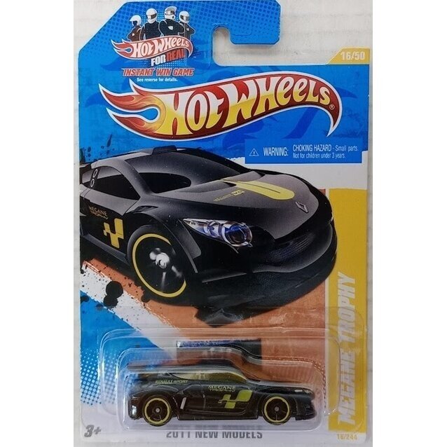 Hot Wheels 2011 Mainline Modeliukas Renault Megane Trophy Black Long Card (yra Sandėlyje)
