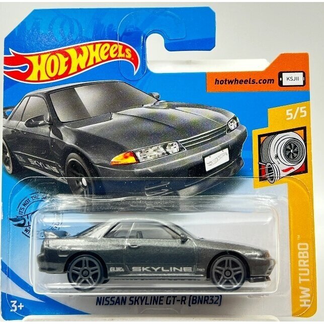 Hot Wheels Mainline Nissan Skyline GT-R R32 grey short card