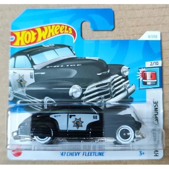 Hot Wheels Mainline 47 Chevy Fleetline Black Police Short Card
