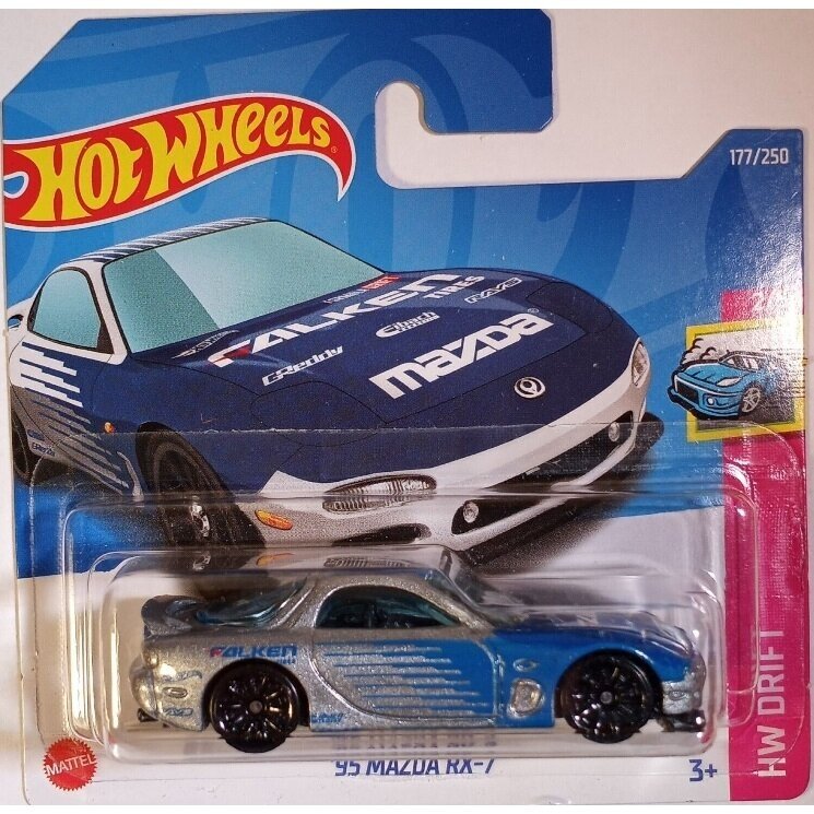 Hot Wheels Mainline 95 Mazda RX-7 blue falken short card