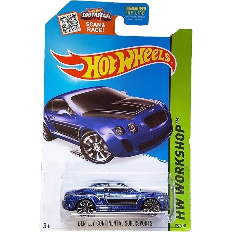 Hot Wheels 2015 Mainline Modeliukas Bentley Continental Supersports Blue Long Card Guaranteed For Life (yra Sandėlyje)