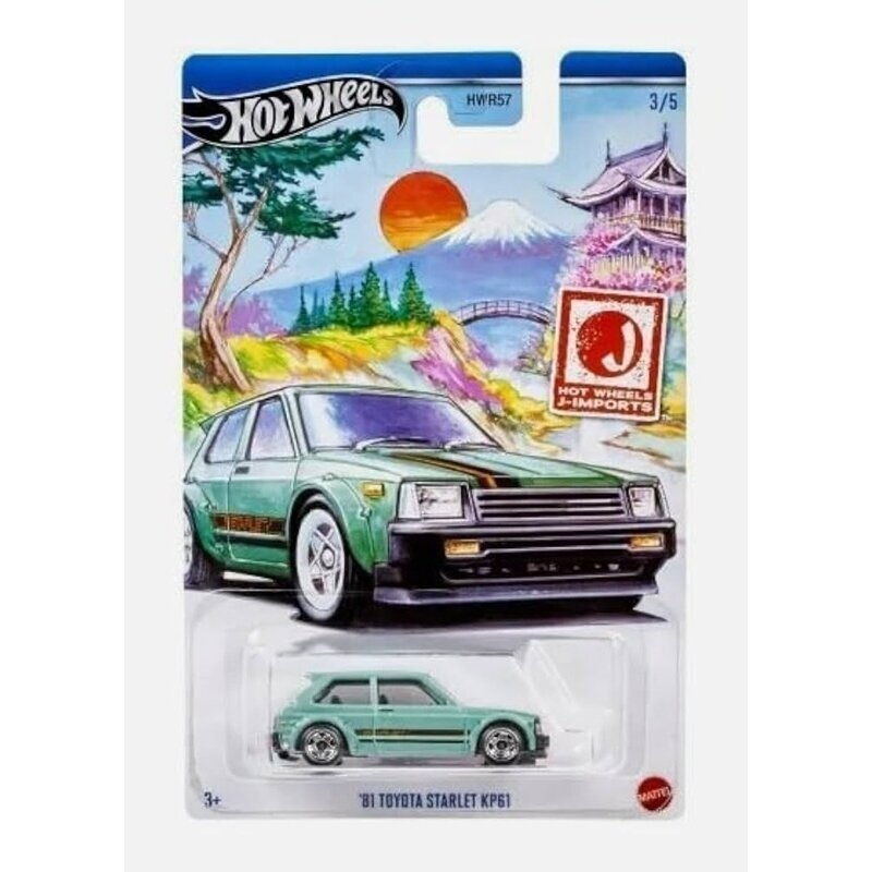 Hot Wheels Mainline Hot Japan Imports 81 Toyota Starlet KP61 Green