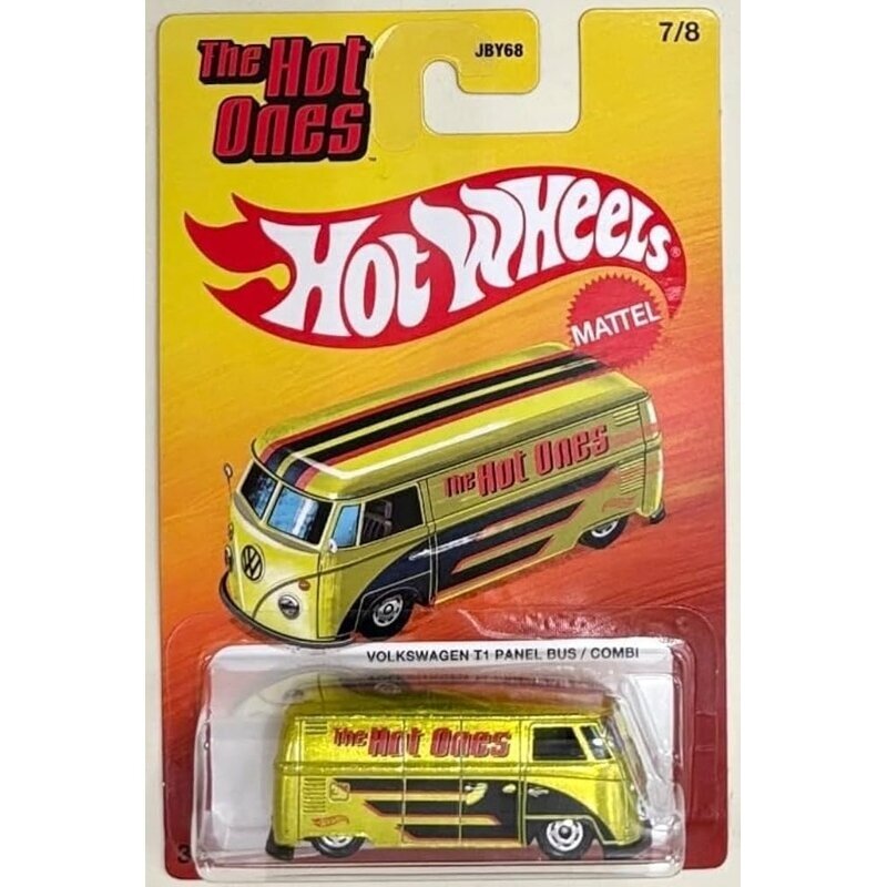 BROKEN BLISTER!!!   Hot Wheels Silver Line The Hot Ones Volkswagen T1 Panel Bus / Combi Gold Yellow
