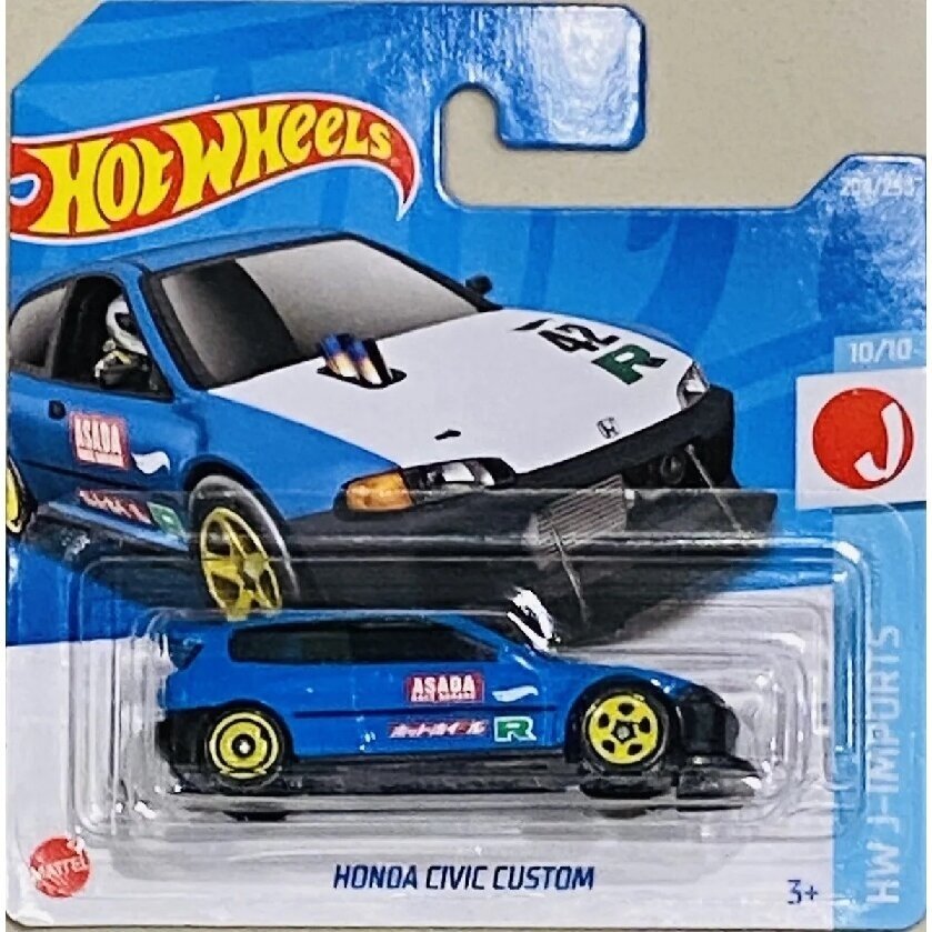 Hot Wheels Modeliukas Honda Civic Custom blue short card (yra Sandėlyje)