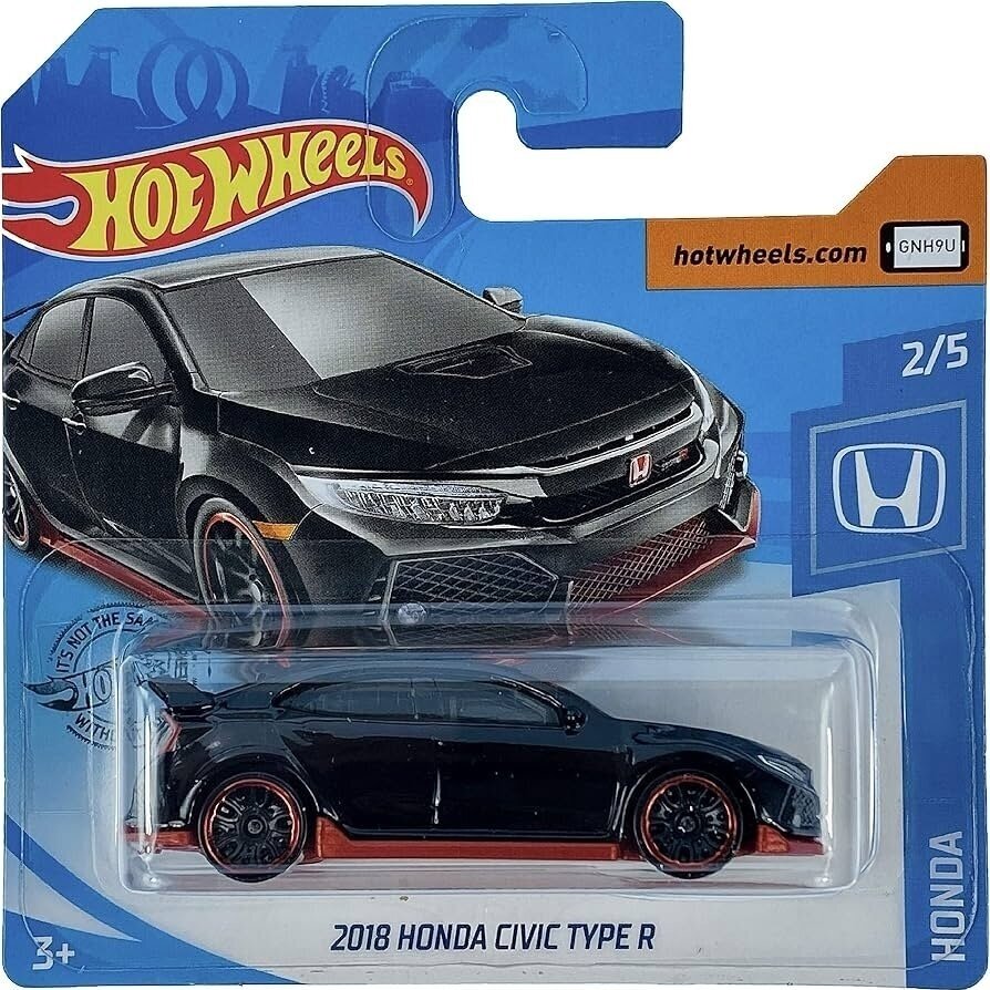 Hot Wheels Mainline 2018 Honda Civic Type R Black short card