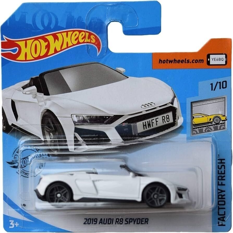 Hot Wheels Mainline Modeliukas 2019 Audi R8 Spyder White short card (yra Sandėlyje)