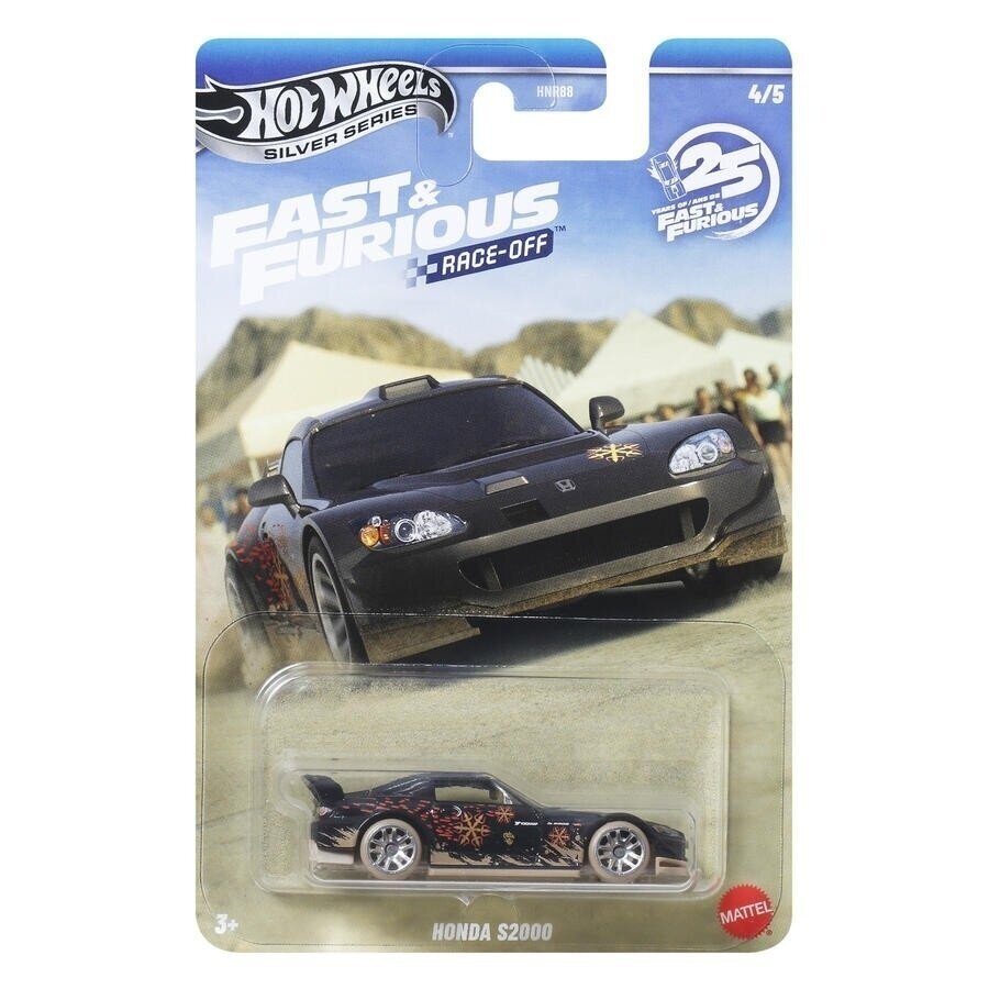 Hot Wheels Silverline Fast & Furious Race Off Modeliukas Honda S2000, various Black (yra sandėlyje)