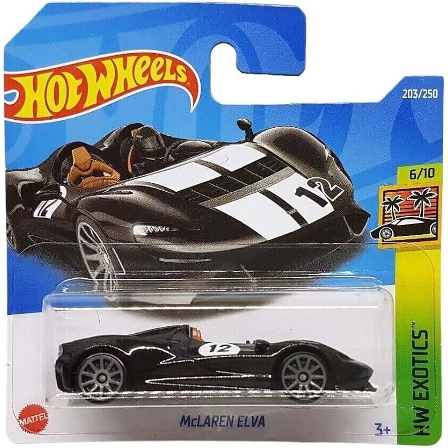 Hot Wheels Mainline Modeliukas McLaren Elva Black Short Card (yra Sandėlyje)