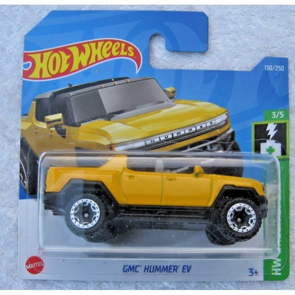 Hot Wheels Mainline Modeliukas GMC Hummer EV Yellow Short Card (yra Sandėlyje)