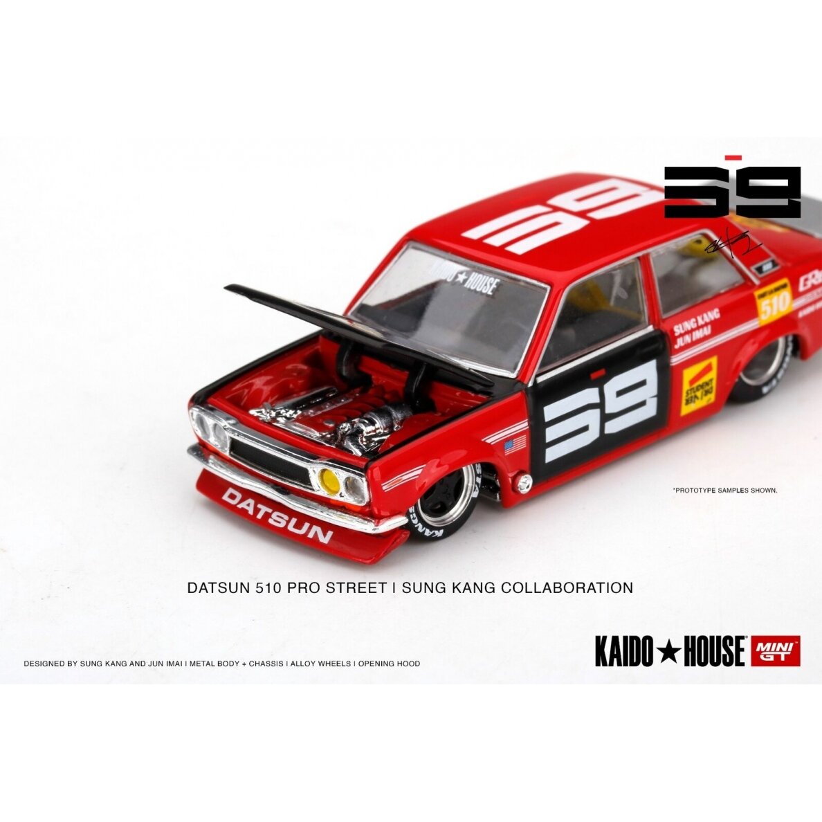 Mini GT Kaido House Modeliukas Kaido House Datsun 510 Pro Street SK510, red/black