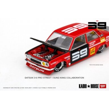 Mini GT Kaido House Modeliukas Kaido House Datsun 510 Pro Street SK510, red/black Mini GT Kaido House Modeliukas Kaido House Datsun 510 Pro Street SK510, red/black