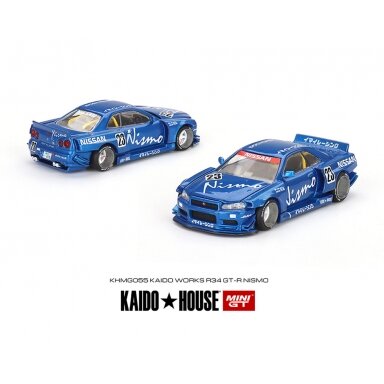 Mini GT Kaido House Kaido House Nissan Skyline GT-R (R34) Kaido Works V3, blue (be gamyklinės plėvelės) Mini GT Kaido House Kaido House Nissan Skyline GT-R (R34) Kaido Works V3, blue (be gamyklinės plėvelės)