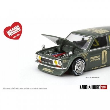 Mini GT Kaido House Modeliukas Kaido House RHD Datsun 510 Wagon, green Mini GT Kaido House Modeliukas Kaido House RHD Datsun 510 Wagon, green