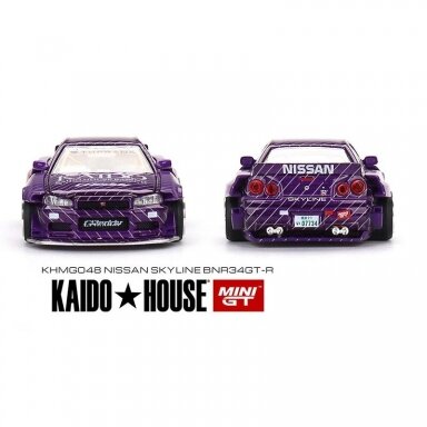 Mini GT Kaido House Kaido House V1 Nissan Skyline GT-R (R34), purple Mini GT Kaido House Kaido House V1 Nissan Skyline GT-R (R34), purple