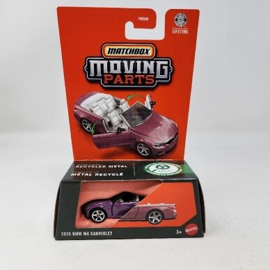 Matchbox Moving Parts Modeliukas 2020 BMW M4 Cabriolet Purple (yra Sandėlyje) Matchbox Moving Parts Modeliukas 2020 BMW M4 Cabriolet Purple (yra Sandėlyje)
