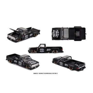 MINI GT Kaido House 1/64 Chevrolet Silverado Dually Hot Rod V1, black/white