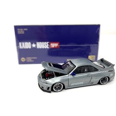 Mini GT Kaido House Modeliukas Kaido House Nissan Skyline GT-R (R33) Kaido Works V2, metallic blue CHASE Mini GT Kaido House Modeliukas Kaido House Nissan Skyline GT-R (R33) Kaido Works V2, metallic blue CHASE