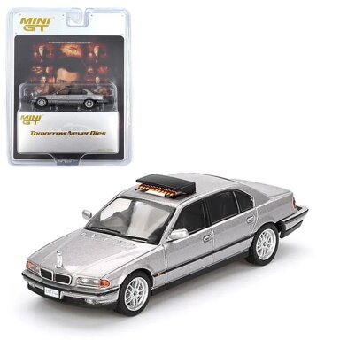 Mini GT 1:64 1997 BMW 750 IL (E38) *Tomorrow Never Die*, silver