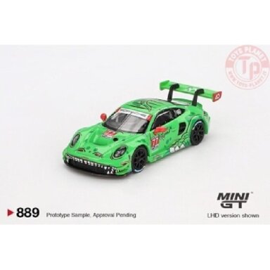 Mini GT 1/64 2024 Porsche 911 (992) GT3R #77 AO Racing Daytona 24 HRS 2nd Place, green